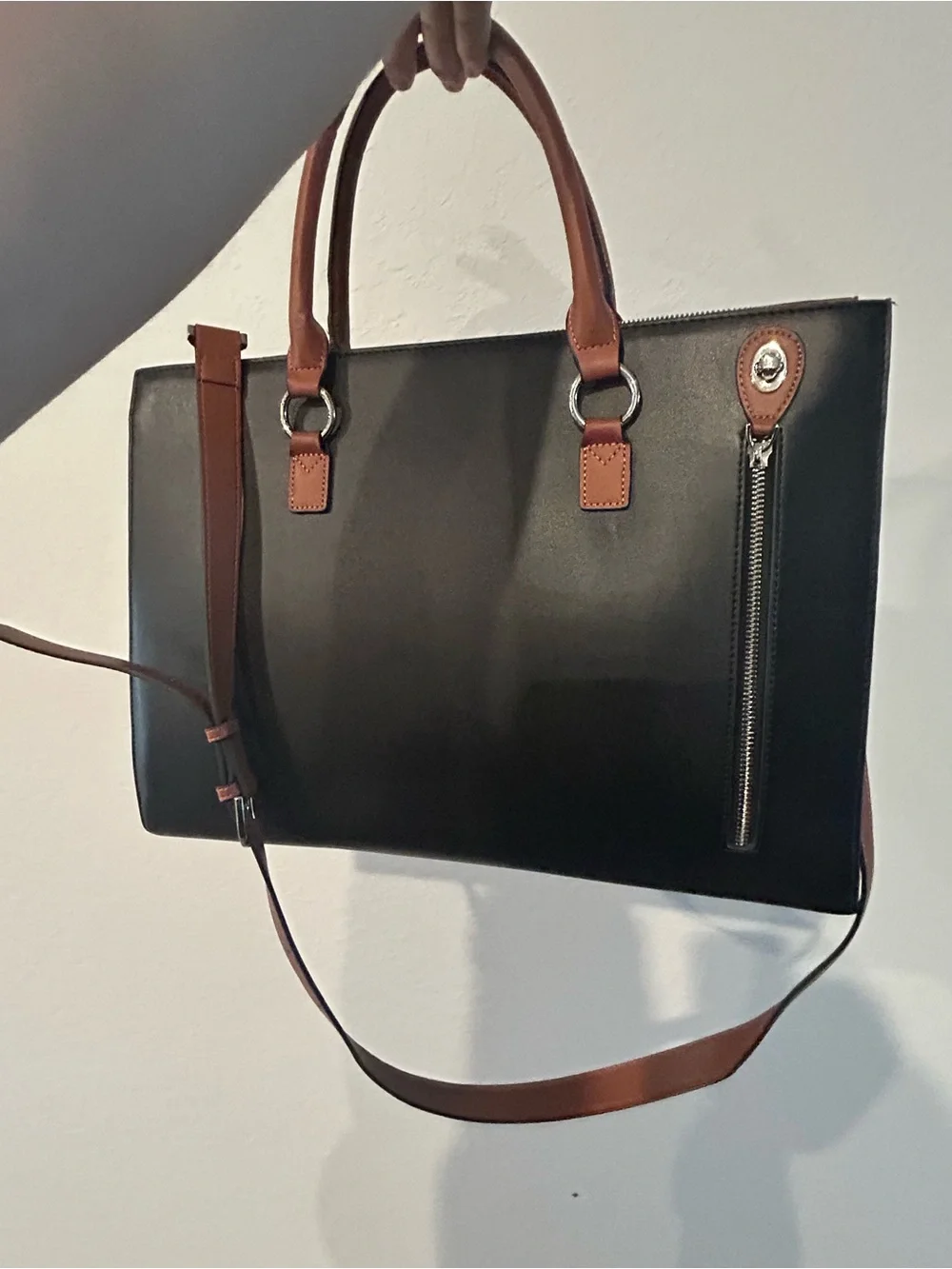 Women’s  Black & Brown Leather Briefcase Bag